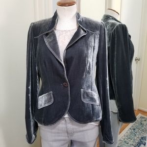 Laundry Shelli Segal Velvet Blazer Pewter Gray 6